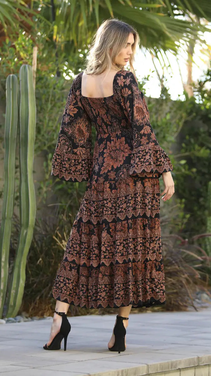 REMA SMOCKED MAXI DRESS