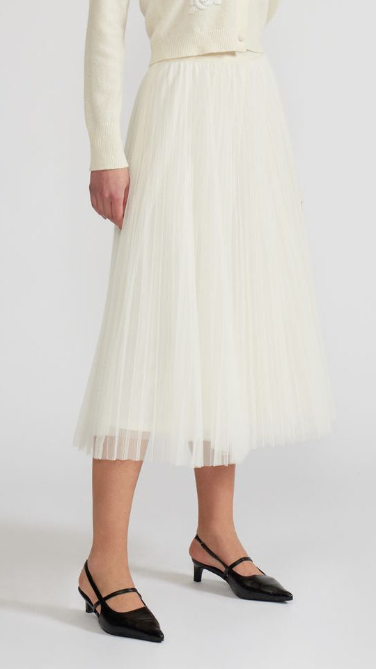 SHARLENE PLEATED TULLE SKIRT