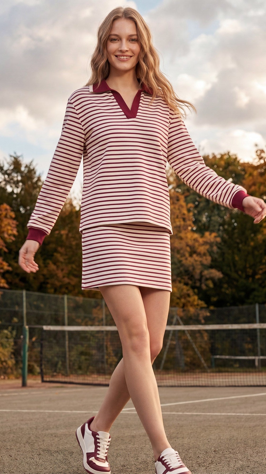 VIOLET STRIPED SKIRT