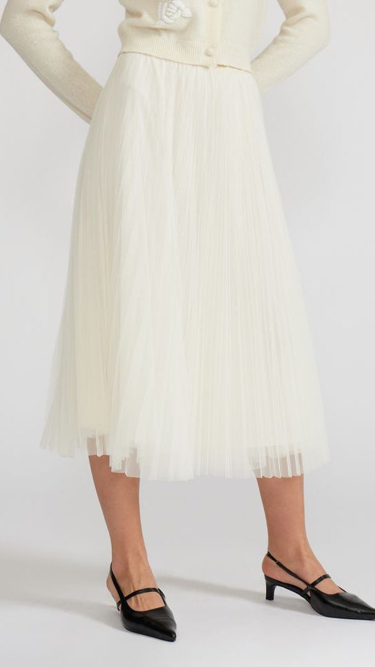SHARLENE PLEATED TULLE SKIRT