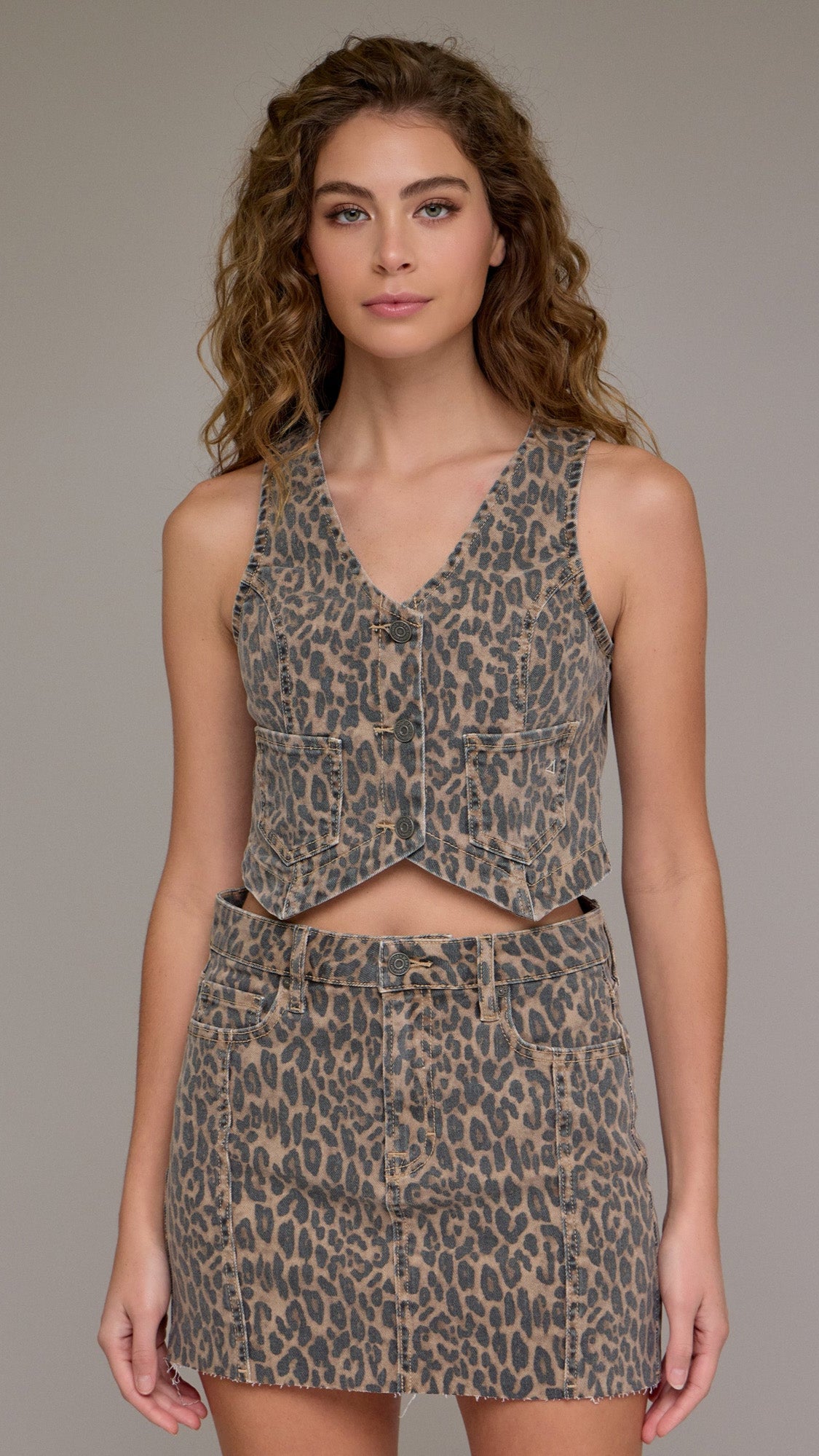 CHEETAH DENIM VEST