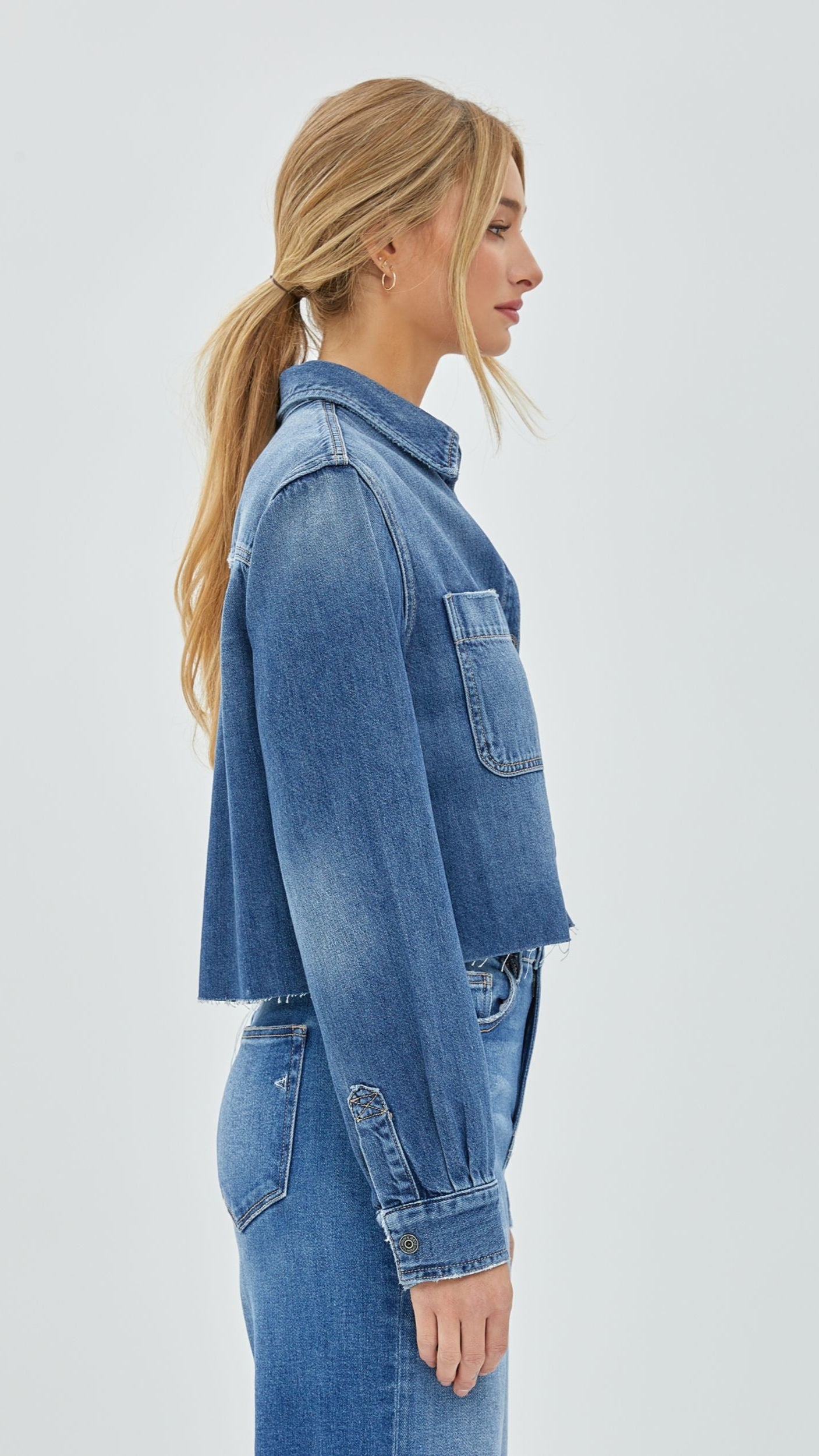 CROP DENIM TOP