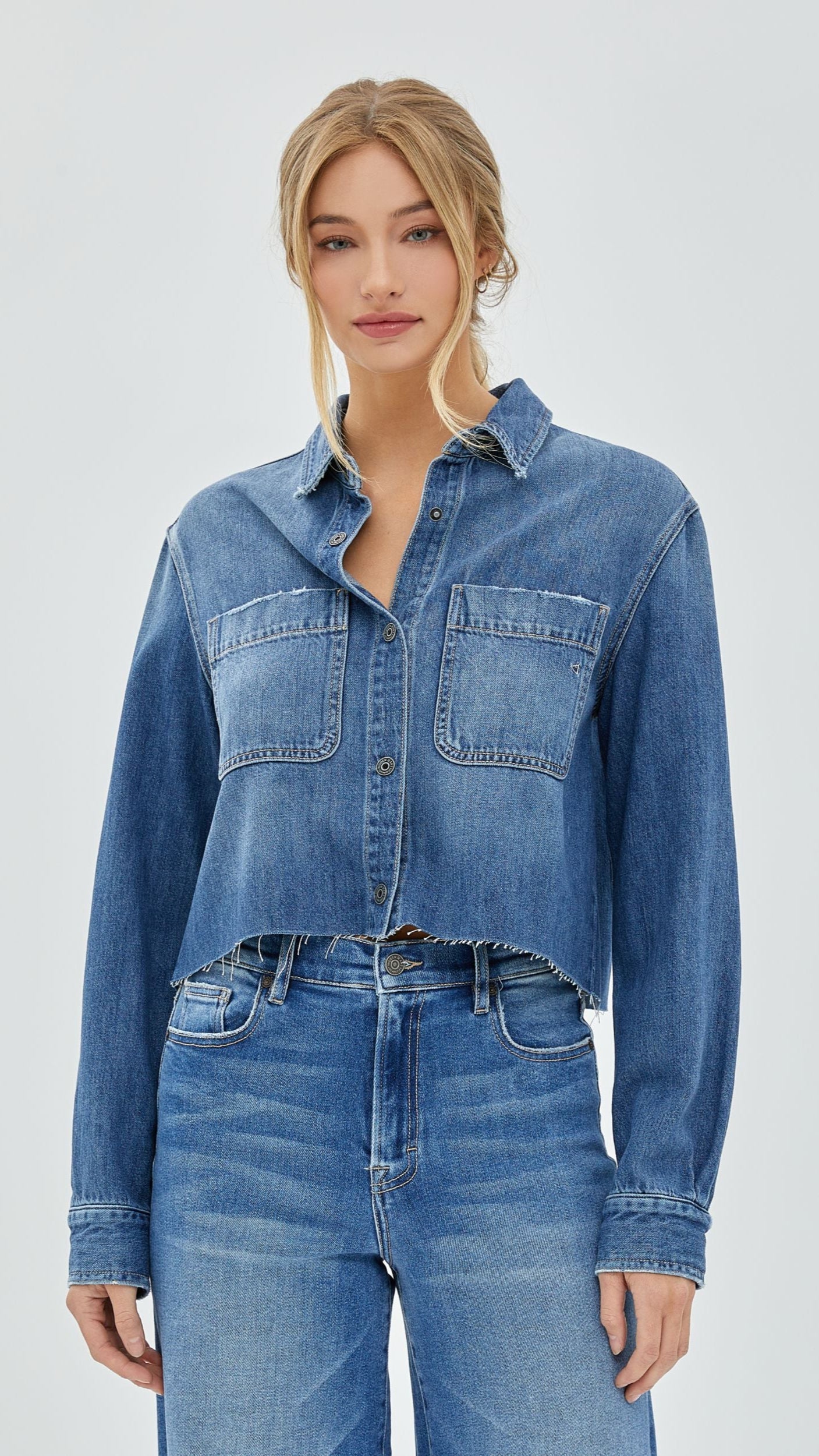 CROP DENIM TOP