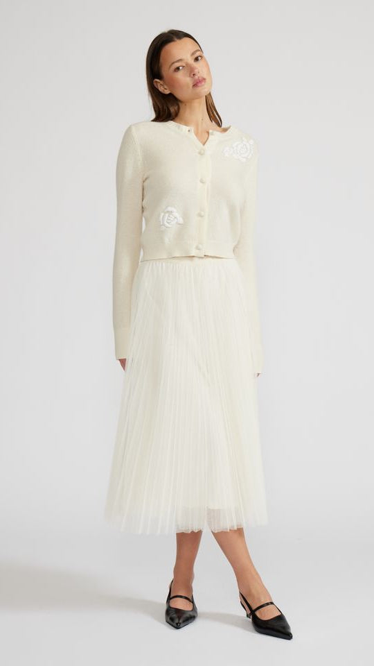 SHARLENE PLEATED TULLE SKIRT