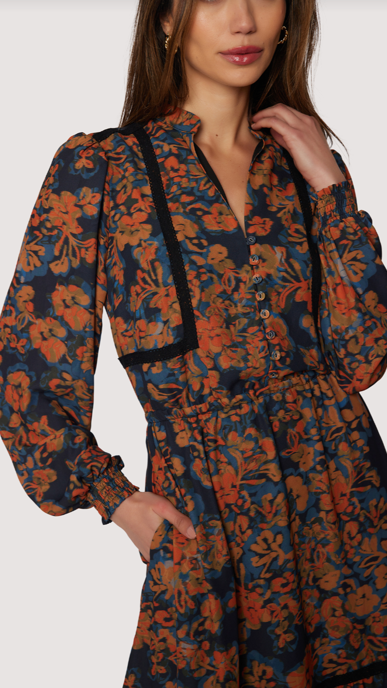 EMBERS BLOOM MIDI DRESS