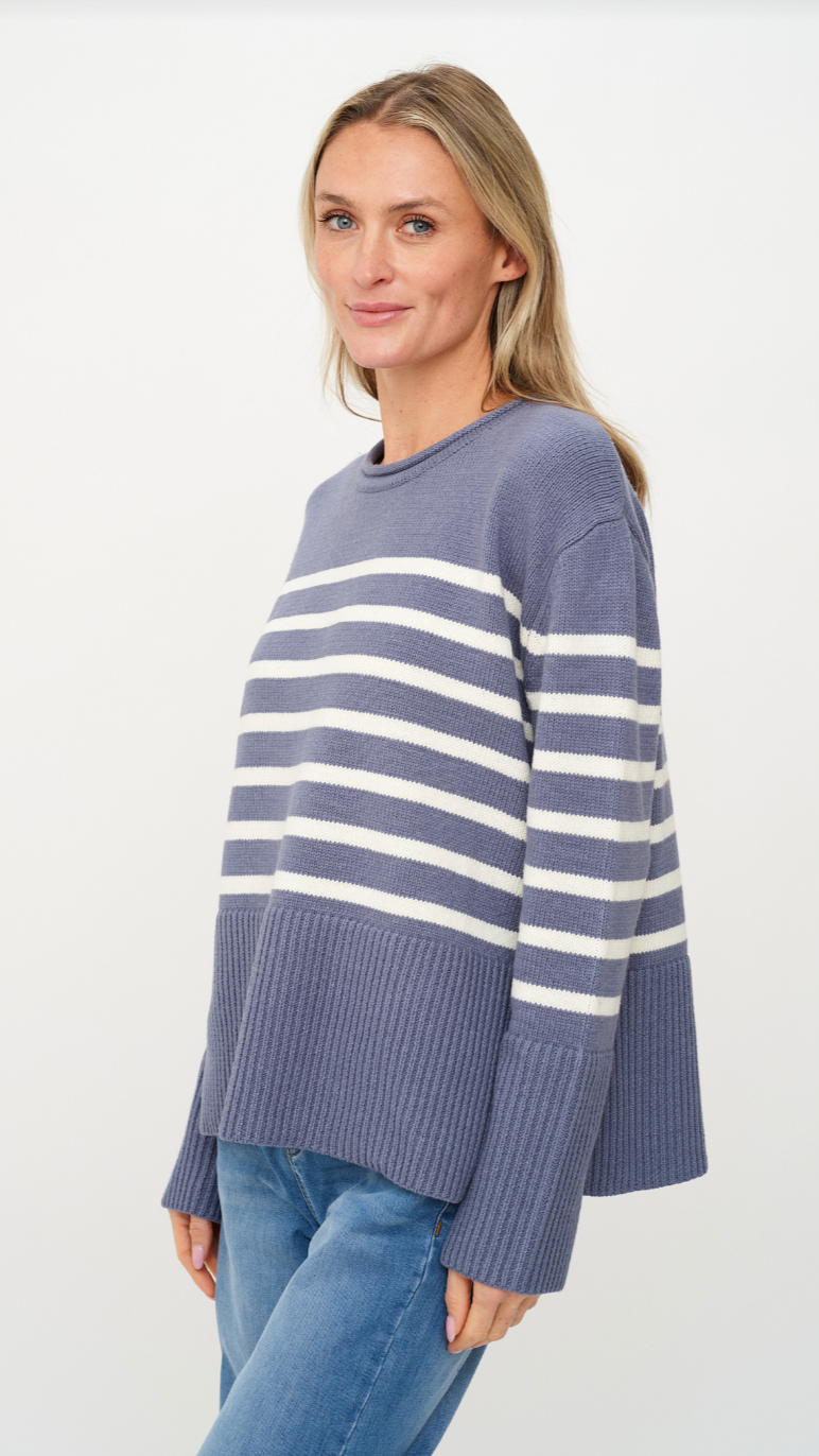 GERALYN STRIPED CREW NECK SWEATER