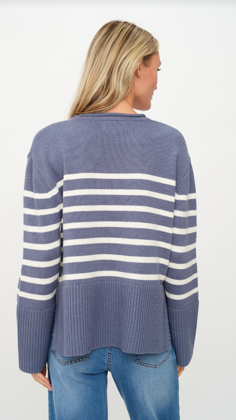 GERALYN STRIPED CREW NECK SWEATER