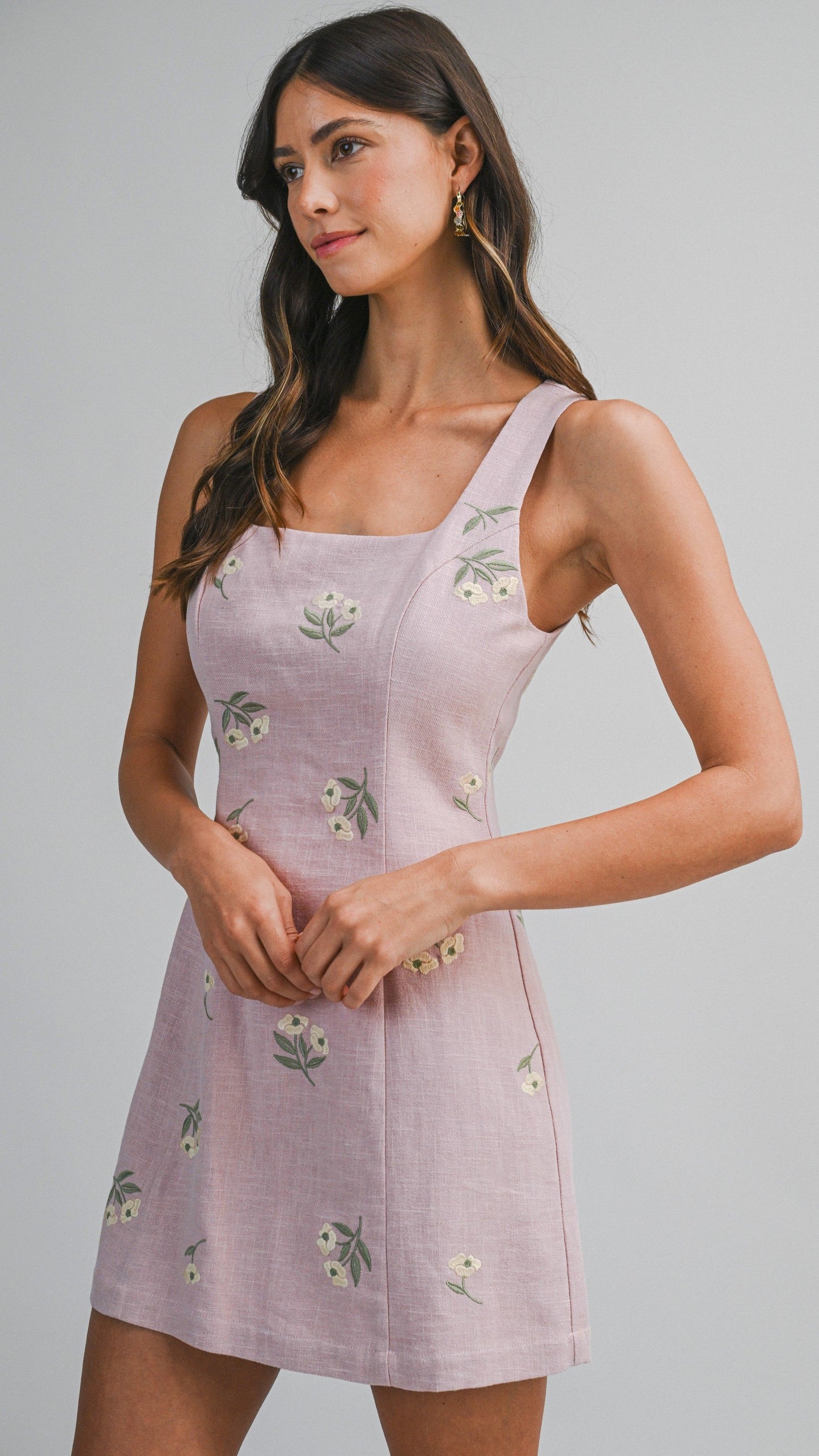 SALLY FLORAL SQUARE NECK DRESS