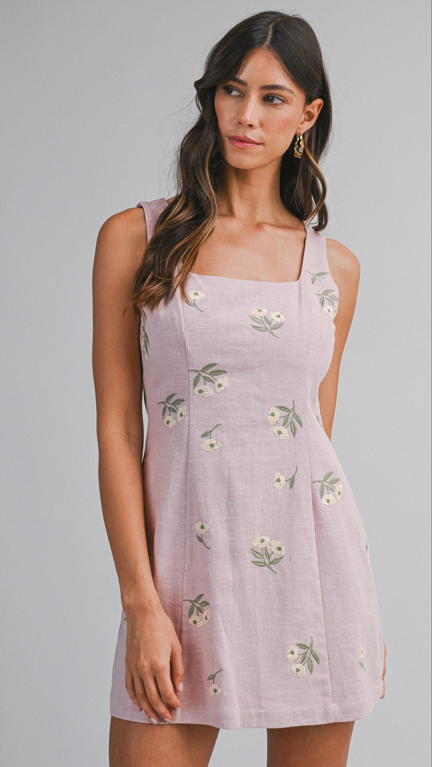 SALLY FLORAL SQUARE NECK DRESS