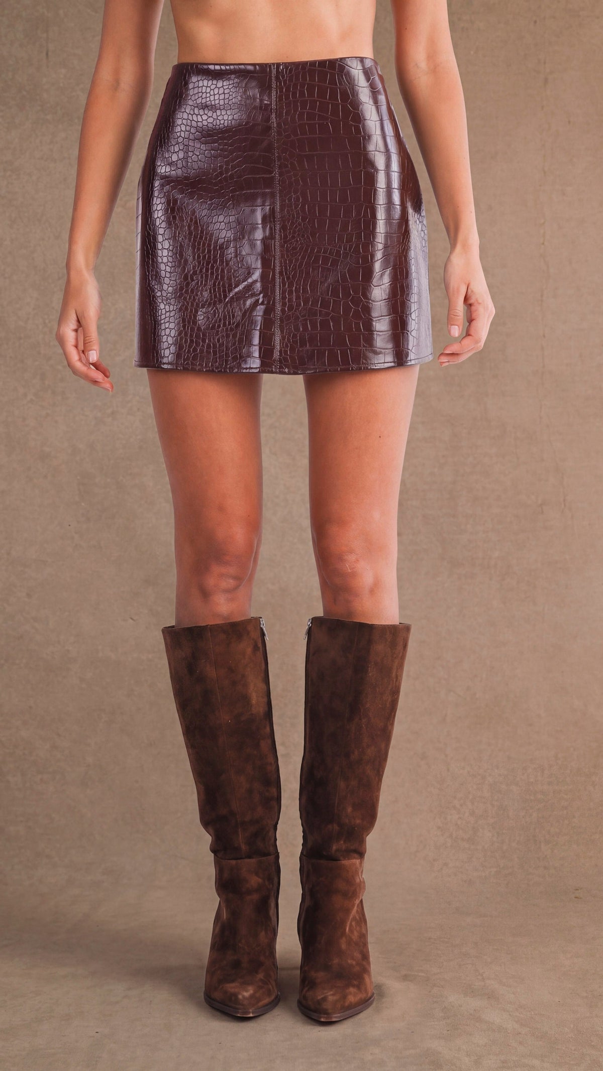 MAYLIN LEATHER MINI SKIRT