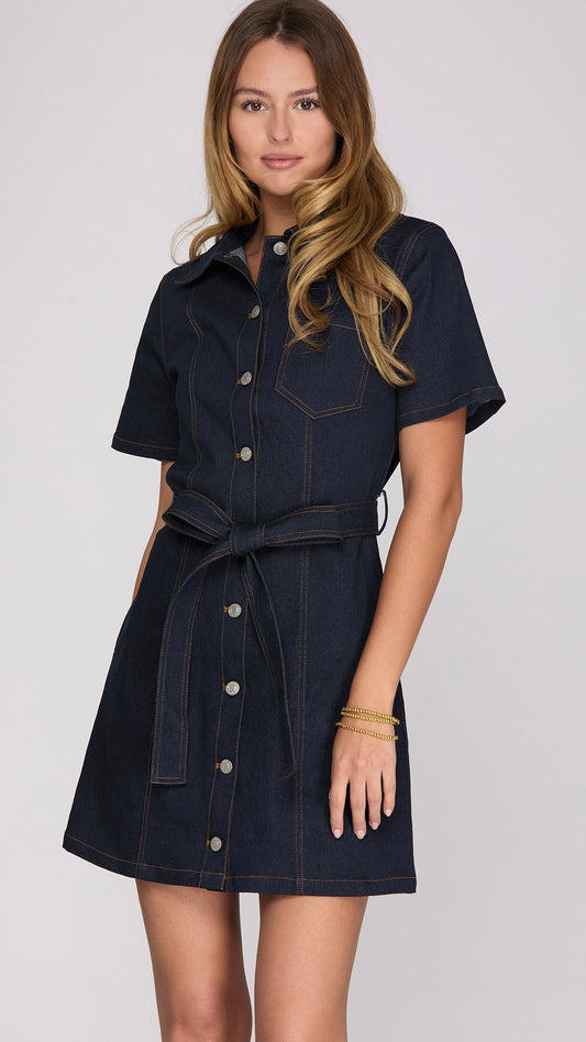 ISABELLE MINI DENIM DRESS