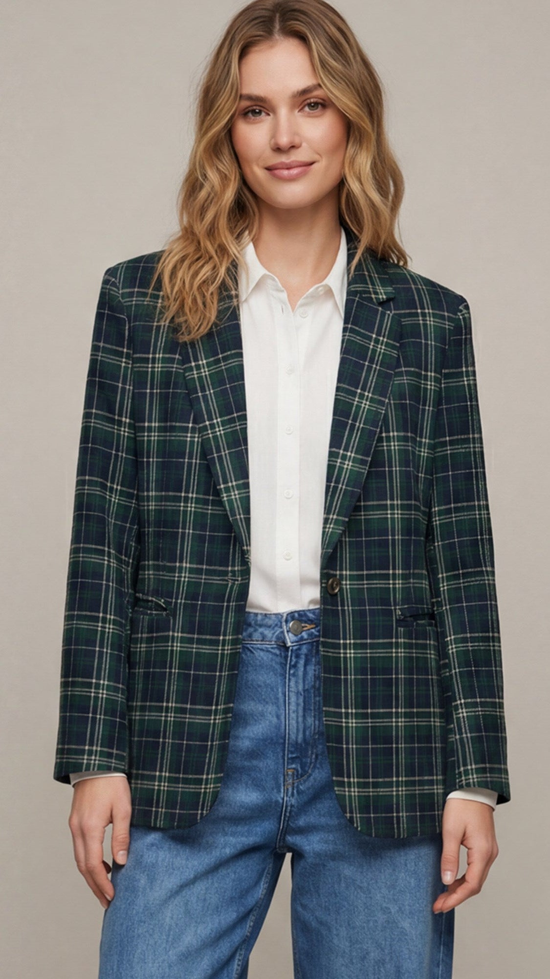 HOLLY PLAID BLAZER