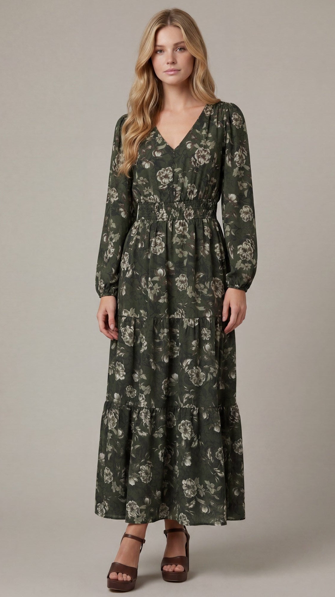 LOLA FLORAL LONG SLEEVE MAXI DRESS