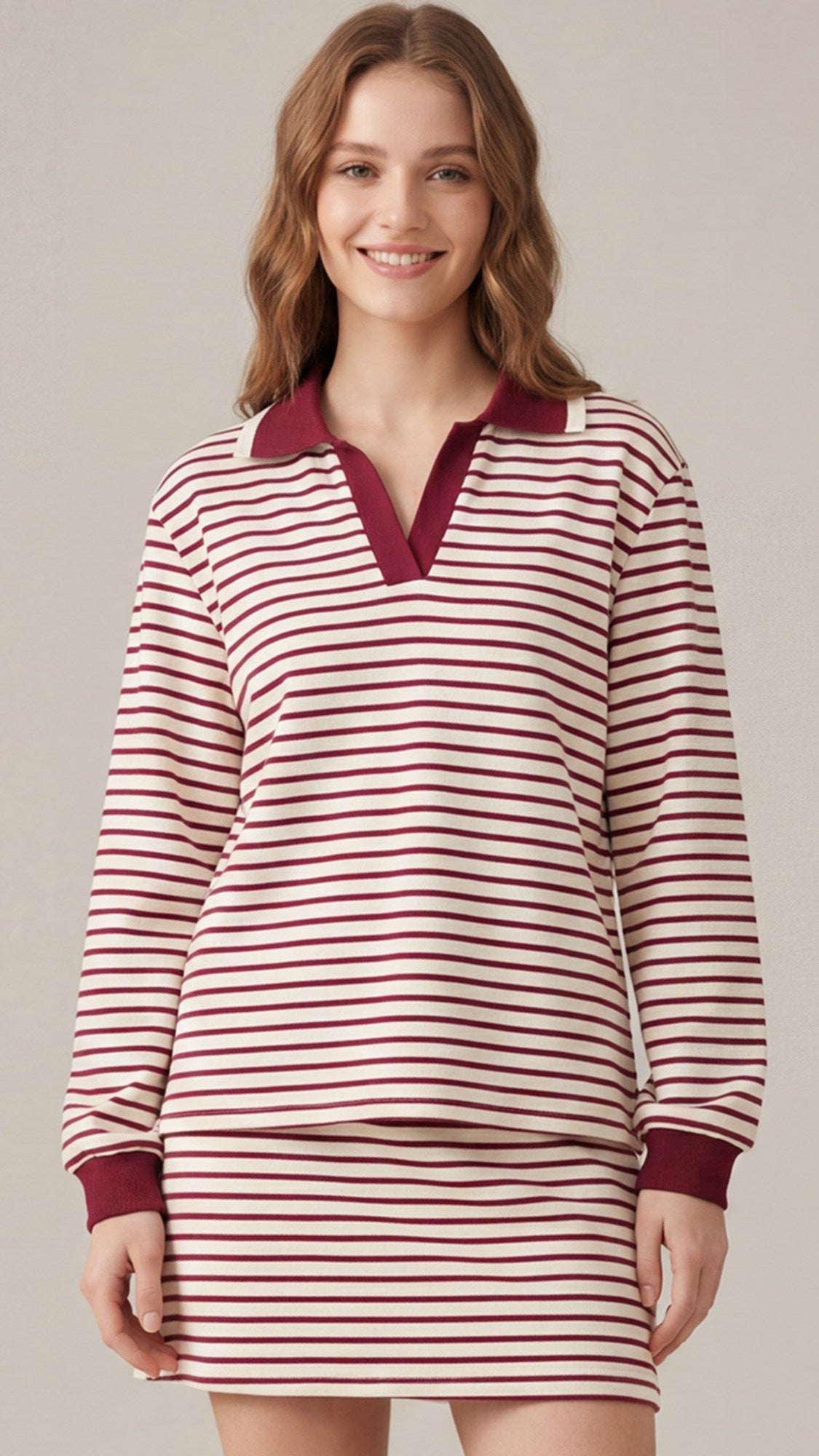 VIOLET STRIPED SWEATSHIRT