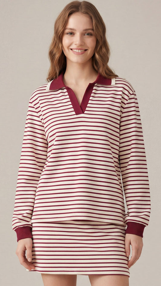 VIOLET STRIPED SWEATSHIRT
