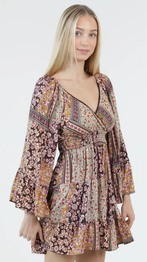 STEFANIE BELL SLEEVE MINI DRESS