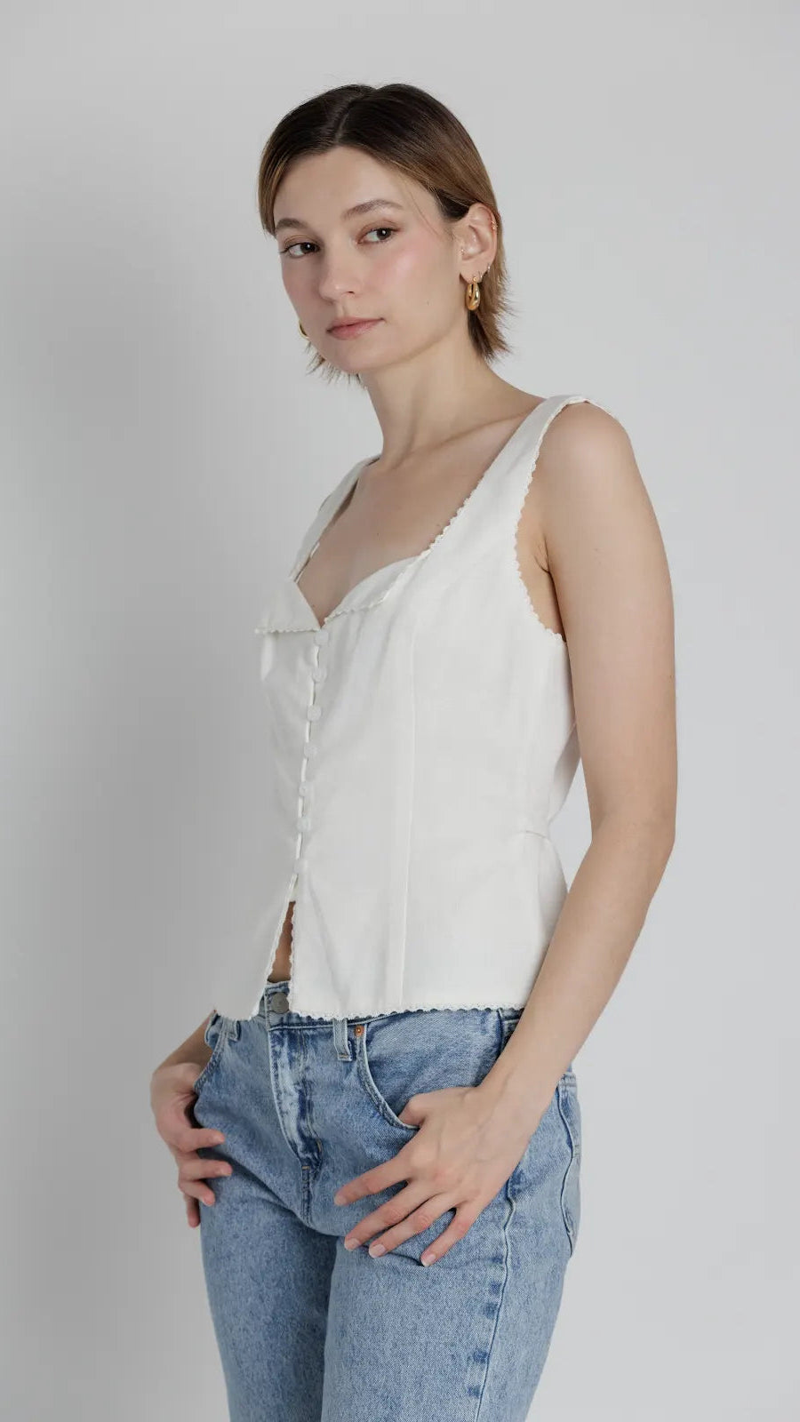 COCO BUTTON TANK