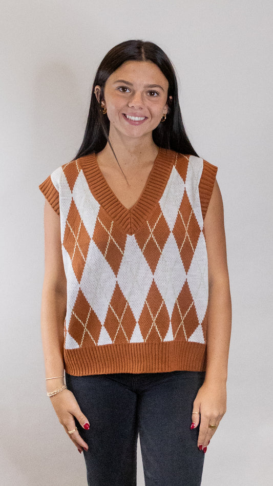 SHAWNA ARGYLE SWEATER VEST