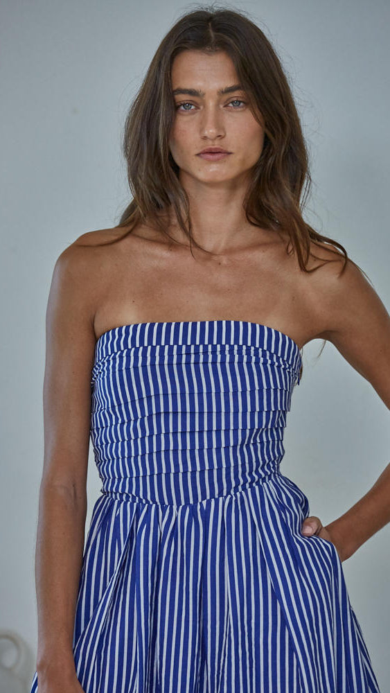 HEIDI STRIPED MIDI DRESS