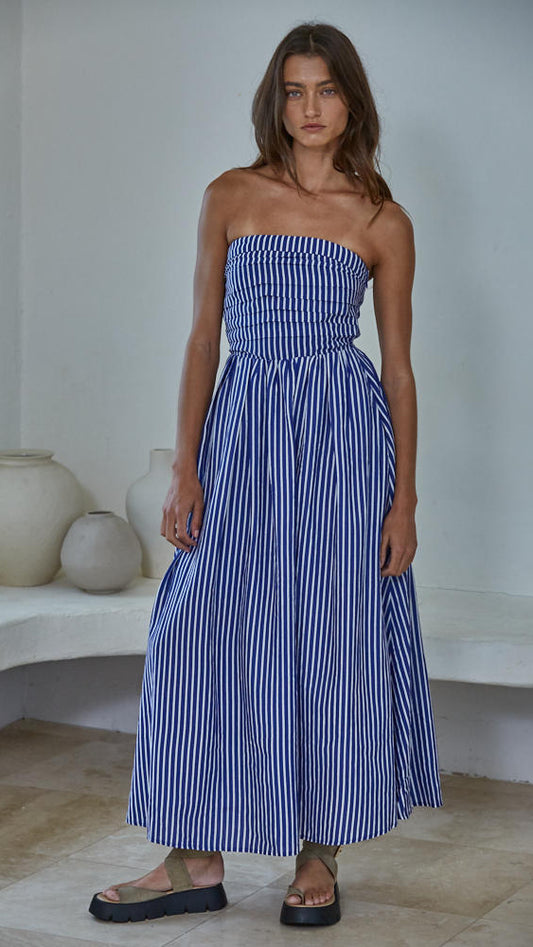 HEIDI STRIPED MIDI DRESS