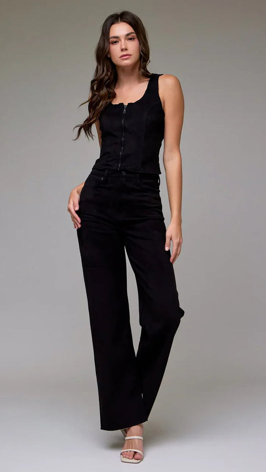 SUEDE BLACK PANTS