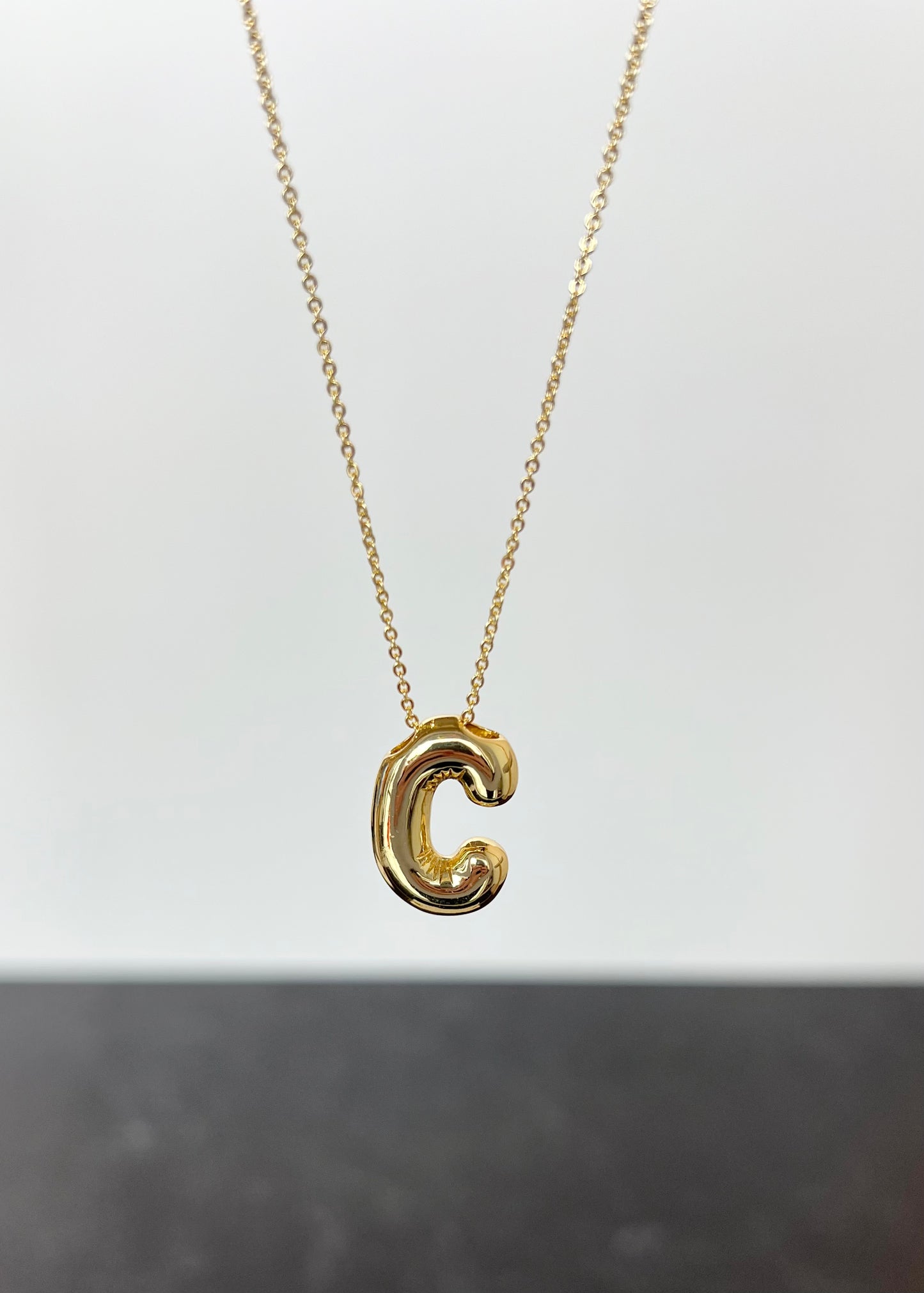 BUBBLE INITIAL NECKLACE