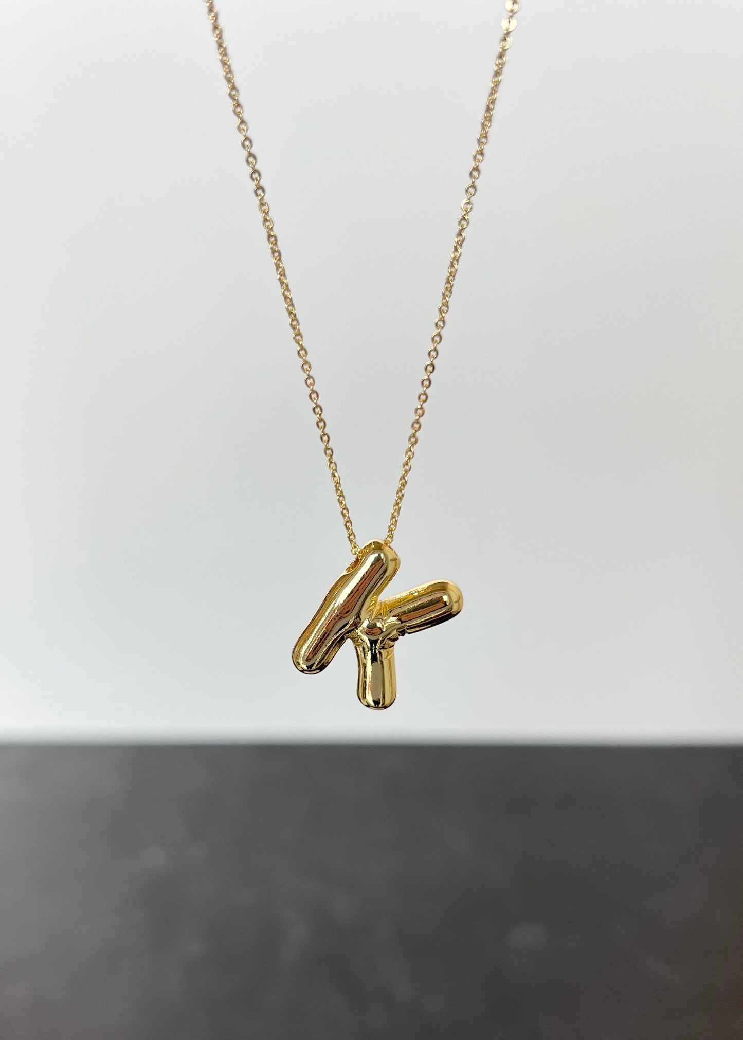 BUBBLE INITIAL NECKLACE