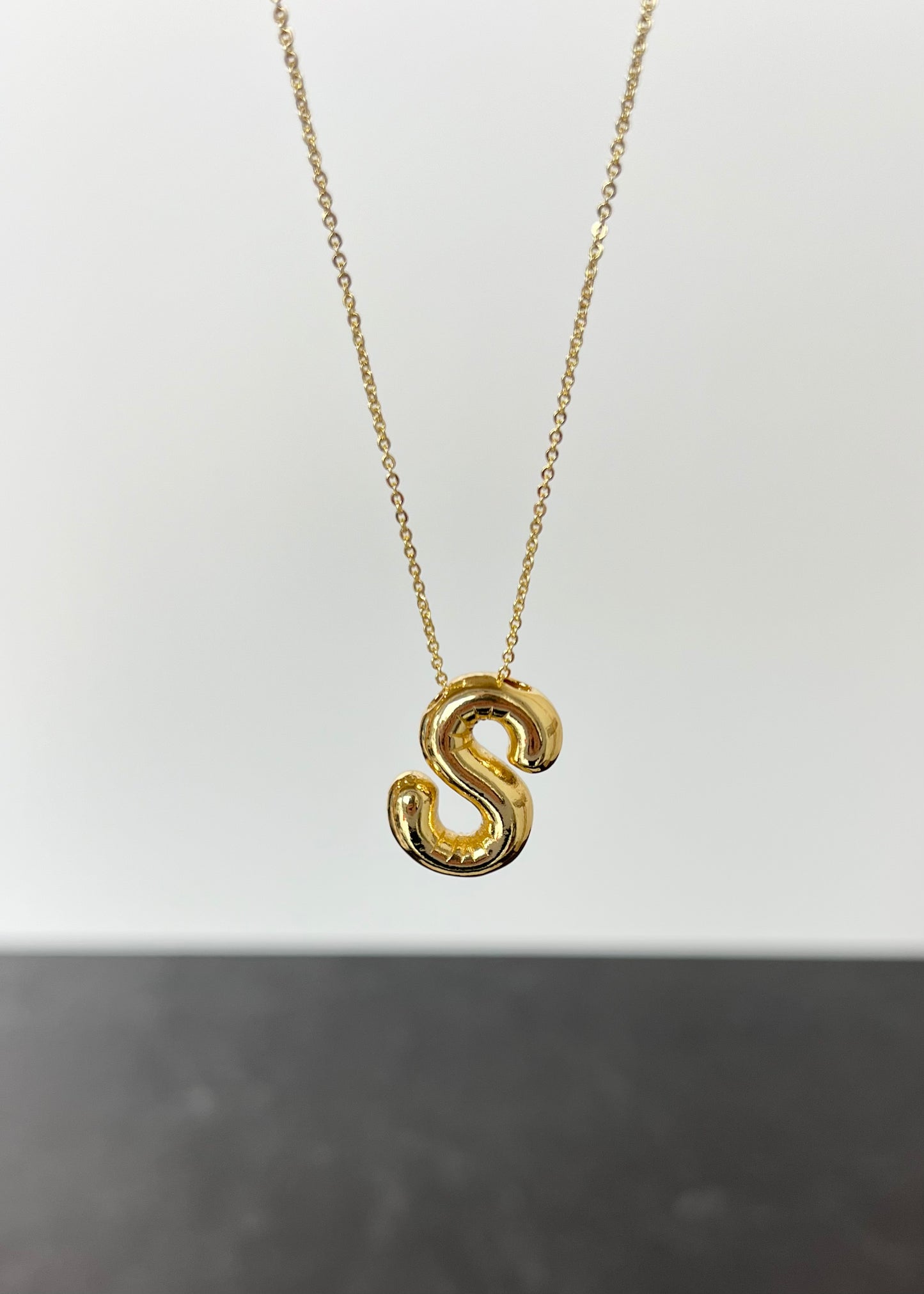 BUBBLE INITIAL NECKLACE