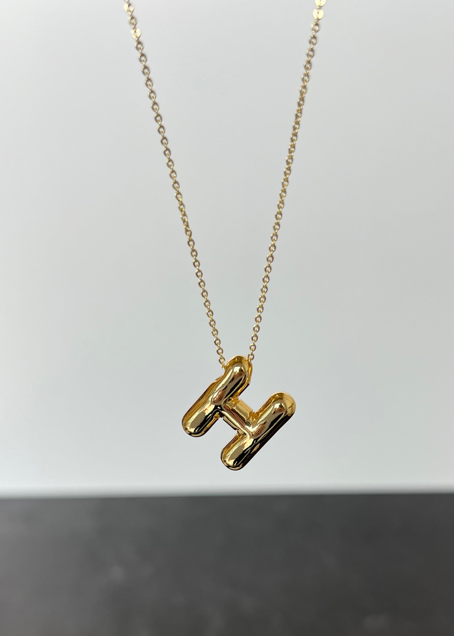 BUBBLE INITIAL NECKLACE