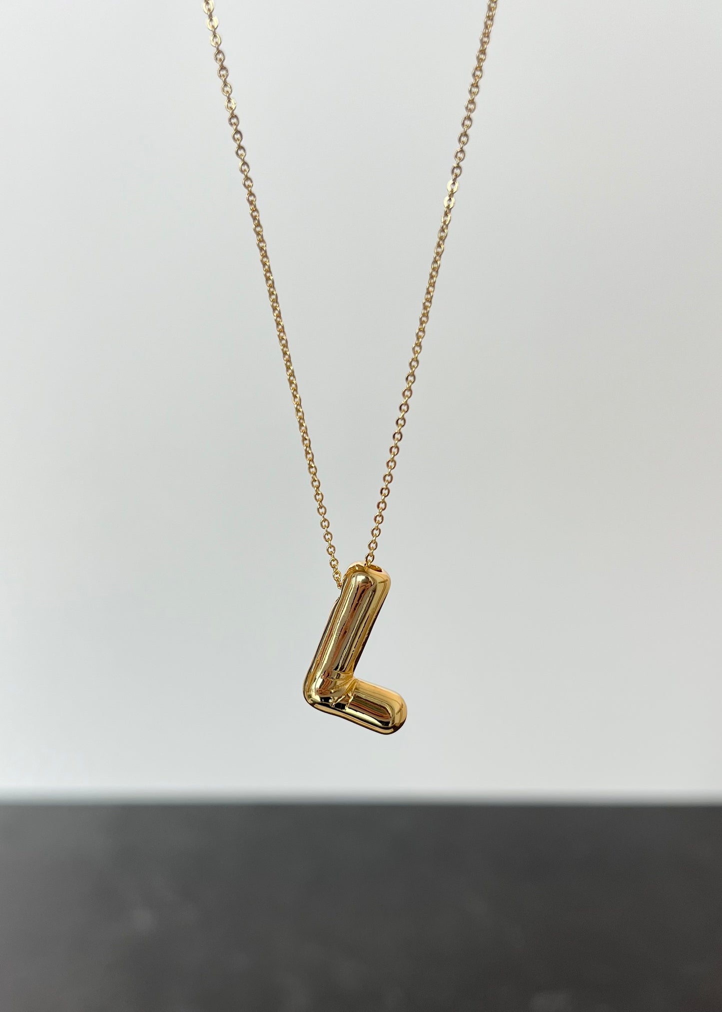 BUBBLE INITIAL NECKLACE