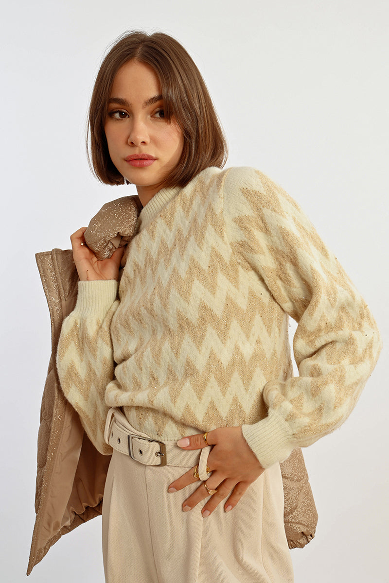 GOLD ZIGZAG SWEATER