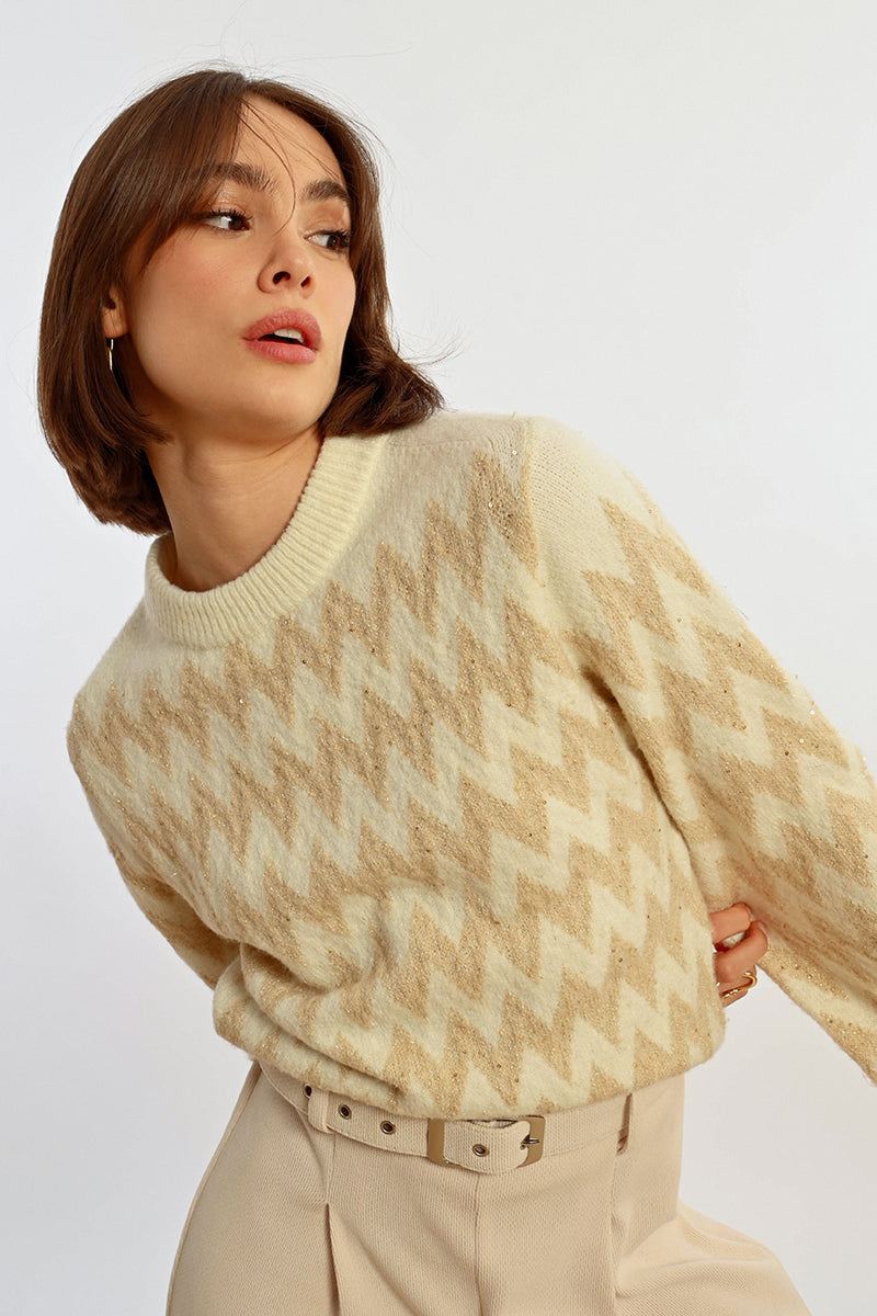 GOLD ZIGZAG SWEATER