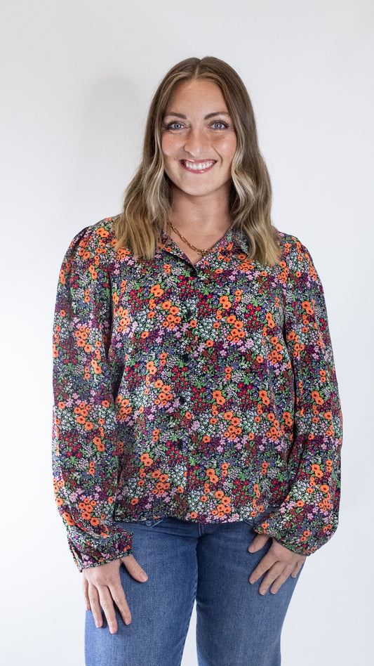 FIELD OF FLOWERS BUTTON DOWN