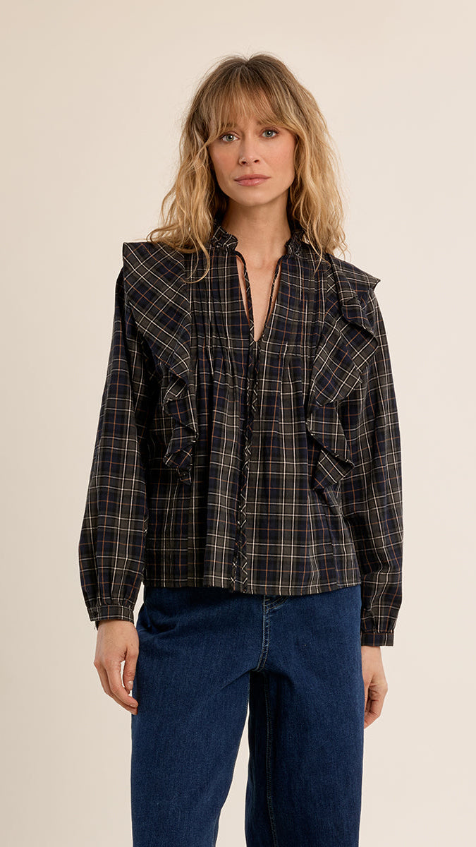 CLOVER PLAID BLOUSE