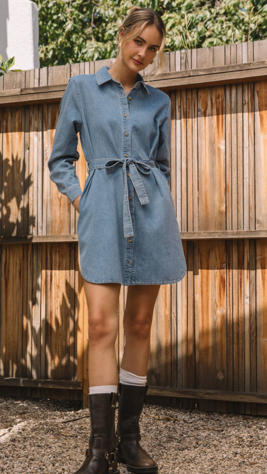 ANNISA DENIM DRESS