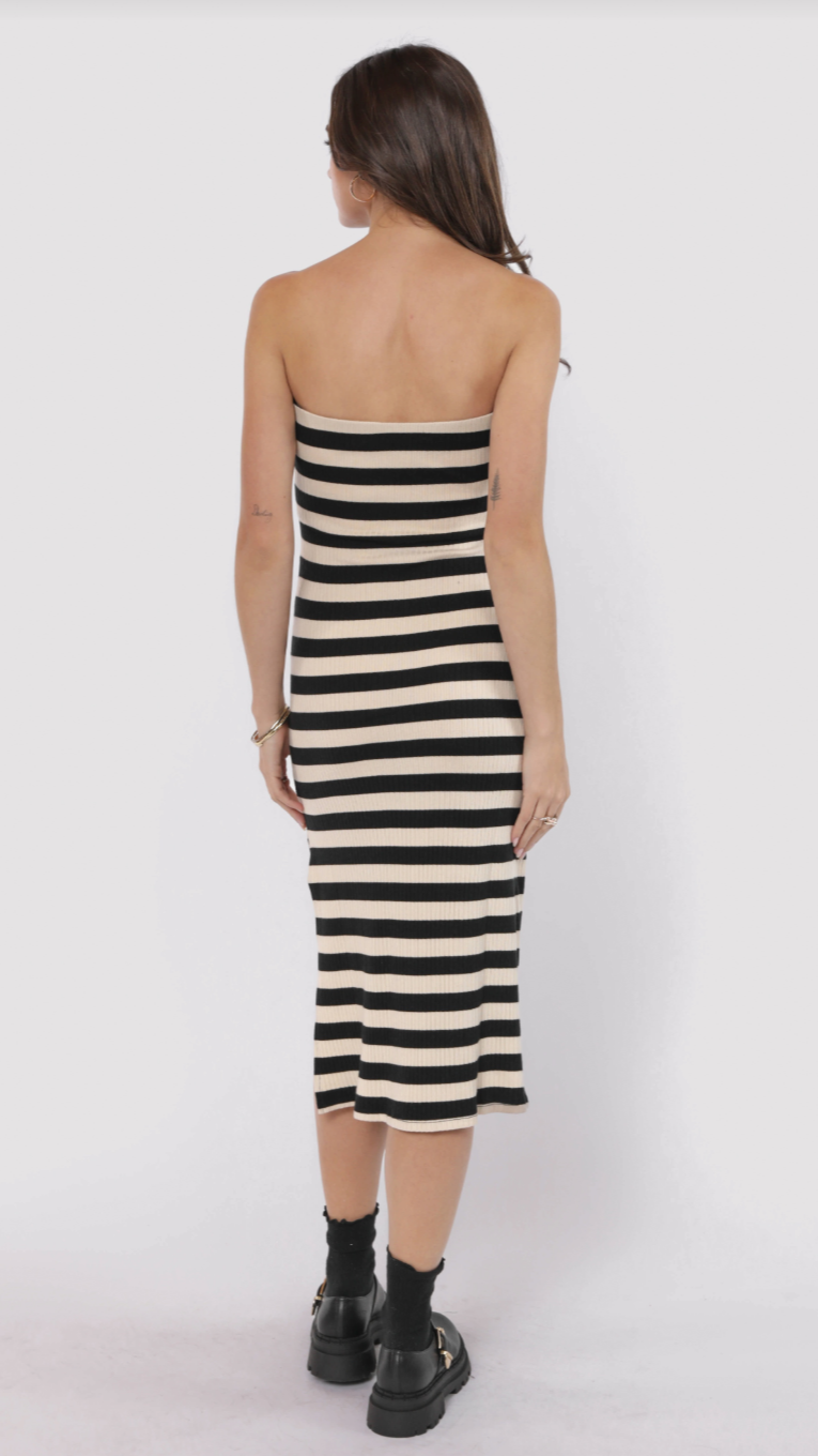 HUDA STRIPED KNIT DRESS