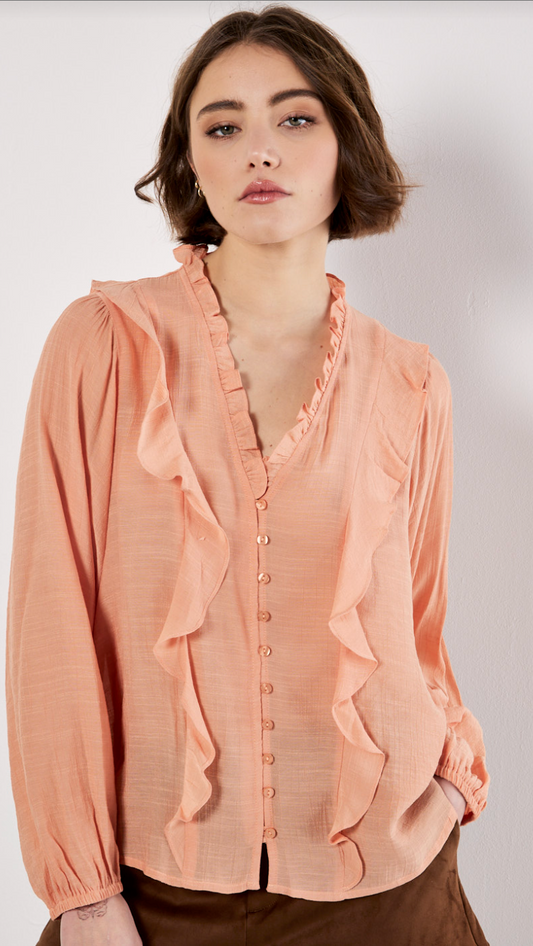 SANDRA RUFFLE TOP