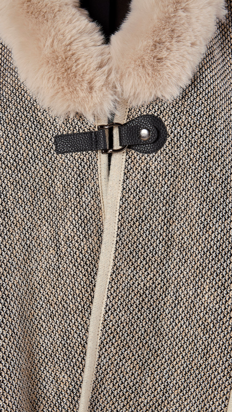 MARLENE FUR TRIM CAPE