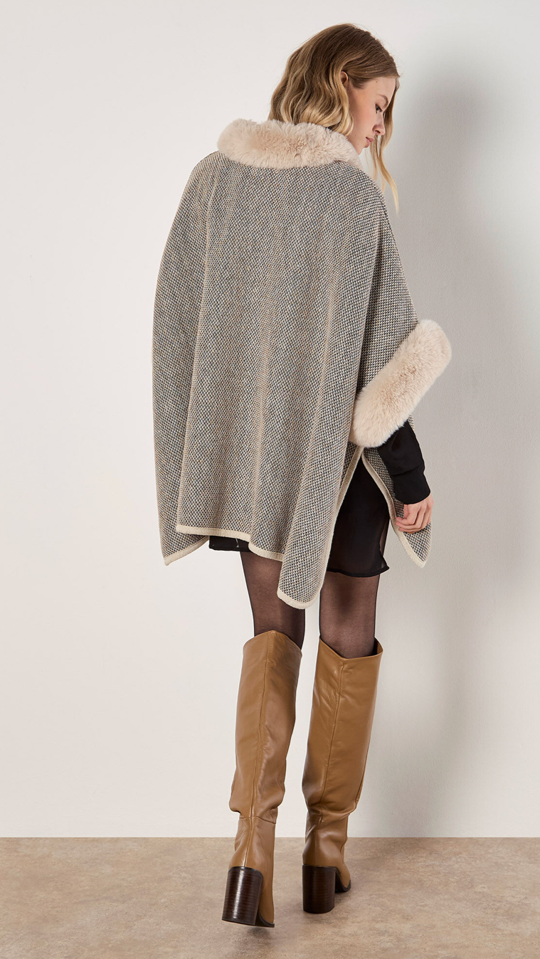 MARLENE FUR TRIM CAPE