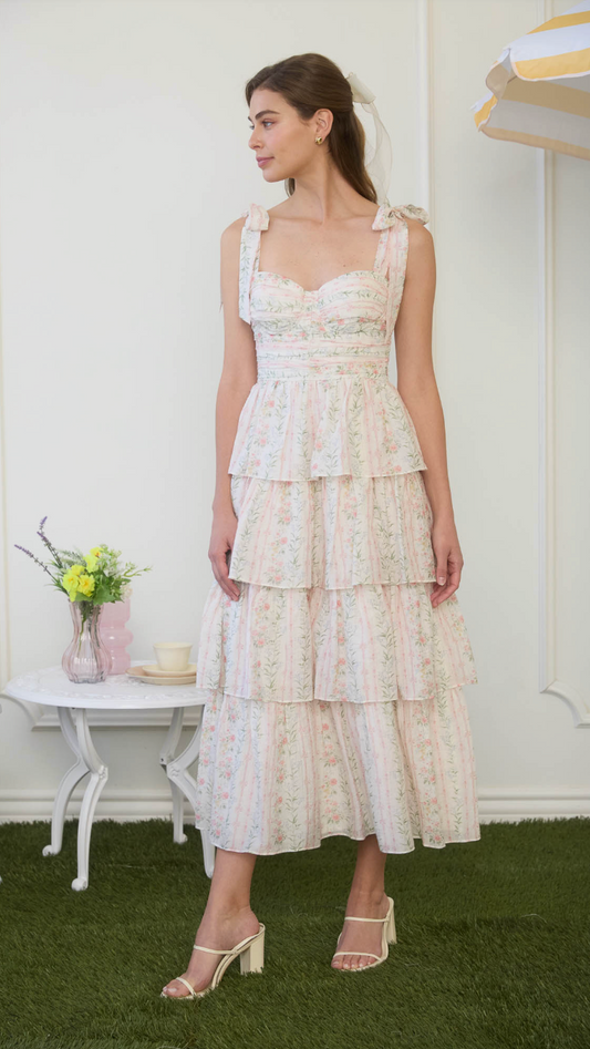 TORRANCE TIERED MIDI DRESS