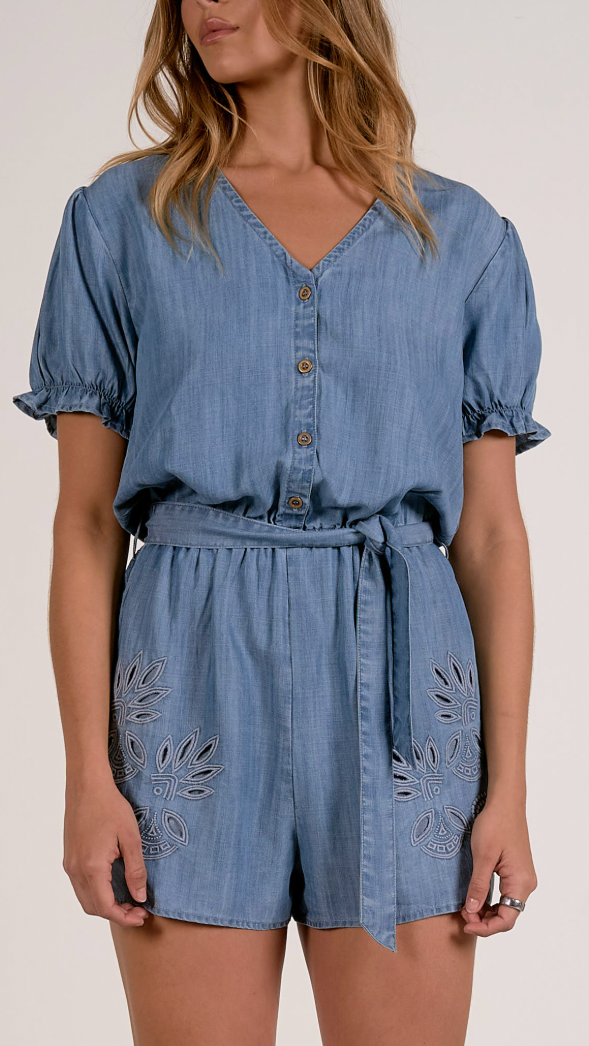 BELLA DENIM ROMPER