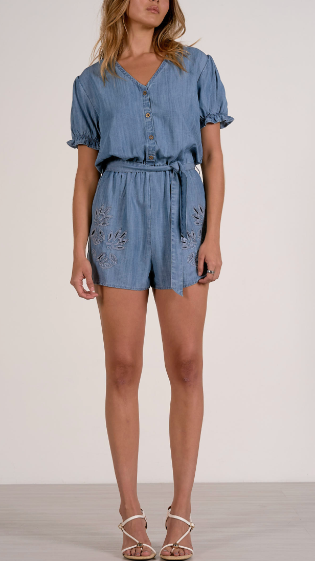 BELLA DENIM ROMPER
