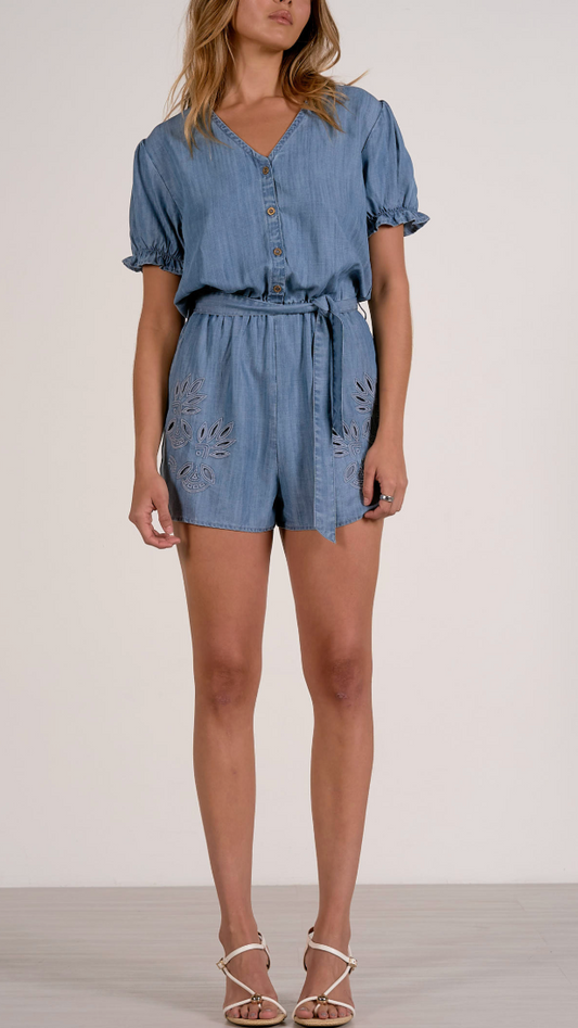 BELLA DENIM ROMPER