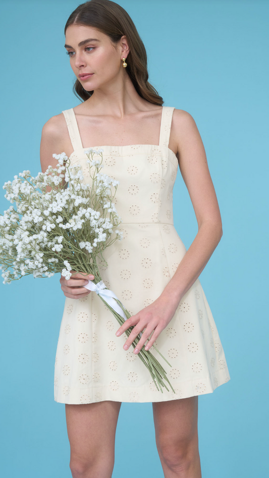 ELOWEN EYLET MINI DRESS