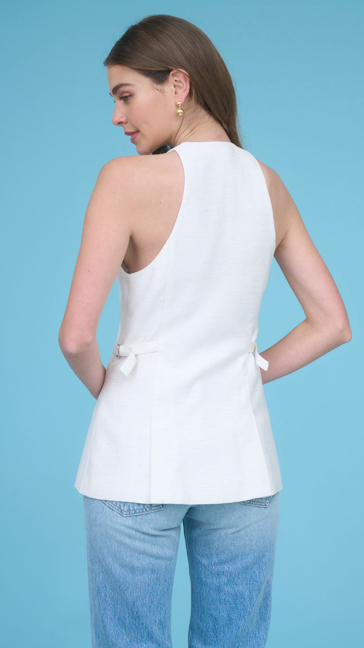 SHELBY HALTER LINEN VEST
