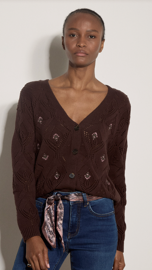 ARI EMBROIDERED CARDI