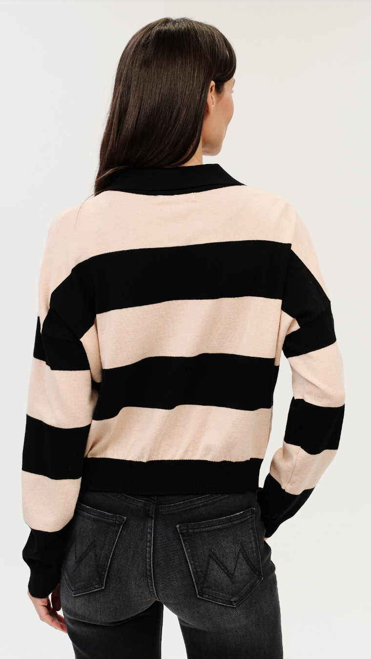 KATE STRIPED COLLARED SWEATER