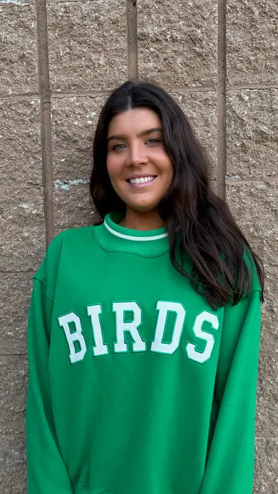 BIRDS MOCKNECK SWEATSHIRT