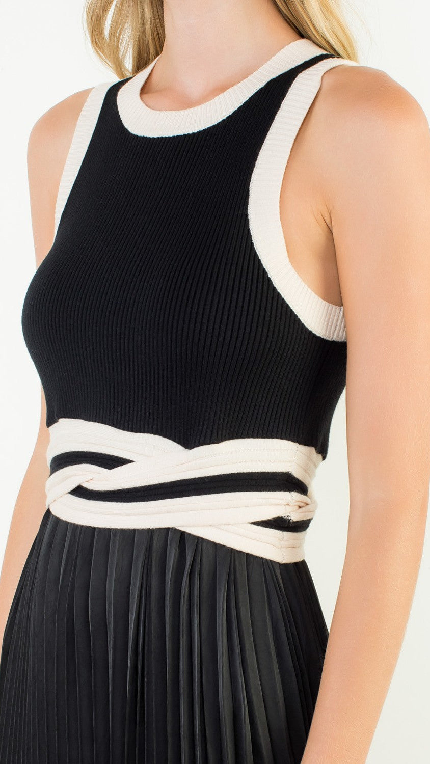 KAYLI MIXED MEDIA DRESS