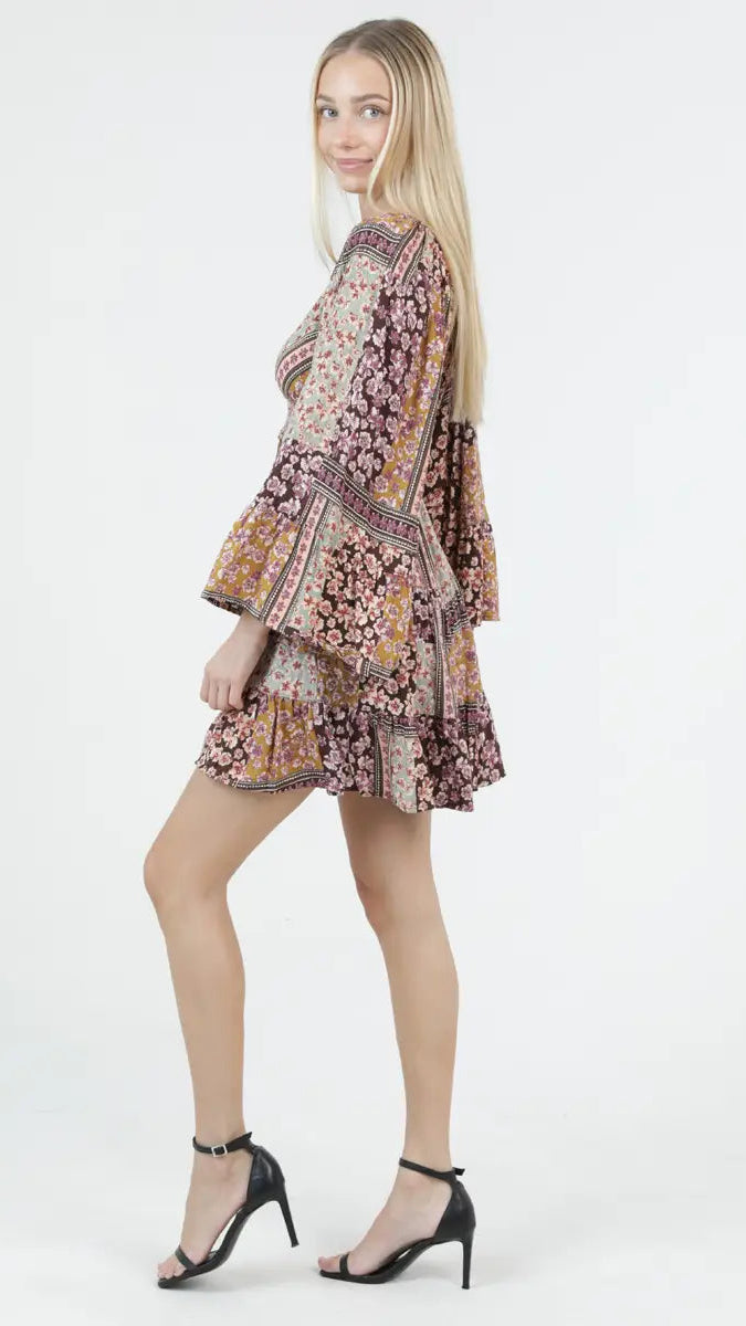 STEFANIE BELL SLEEVE MINI DRESS